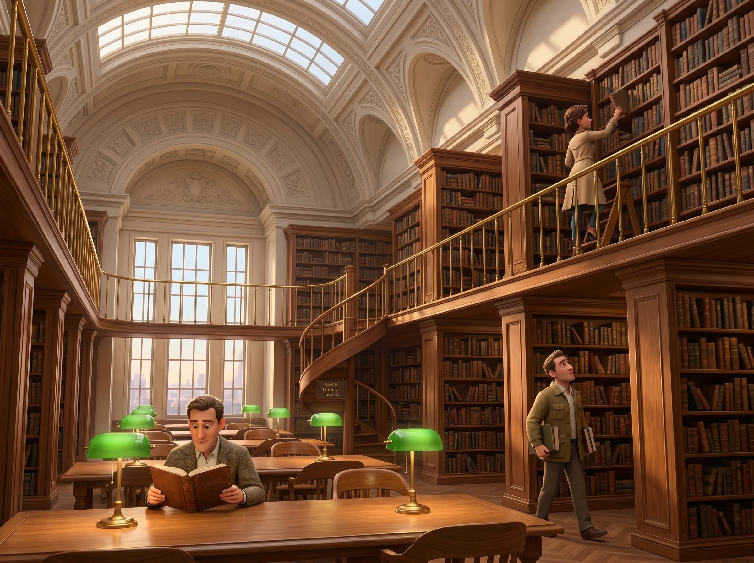 Inside the three-storey classical library reading room of Carnegie Knowledge District